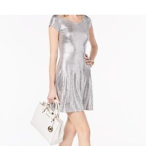 MICHAEL Michael Kors Silver Metallic Dress